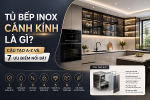 Tủ Bếp Inox Cánh Kính Là Gì? Cấu Tạo A-Z Và 7 Ưu Điểm Nổi Bật
