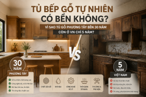 Tủ Bếp Gỗ Tự Nhiên Có Bền Không? Vì Sao Tủ Gỗ Phương Tây Bền 30 Năm Còn Ở VN Chỉ 5 Năm?