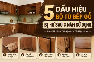 5 Dấu Hiệu Bộ Tủ Bếp Gỗ Bị Hư Sau 3 Năm Sử Dụng