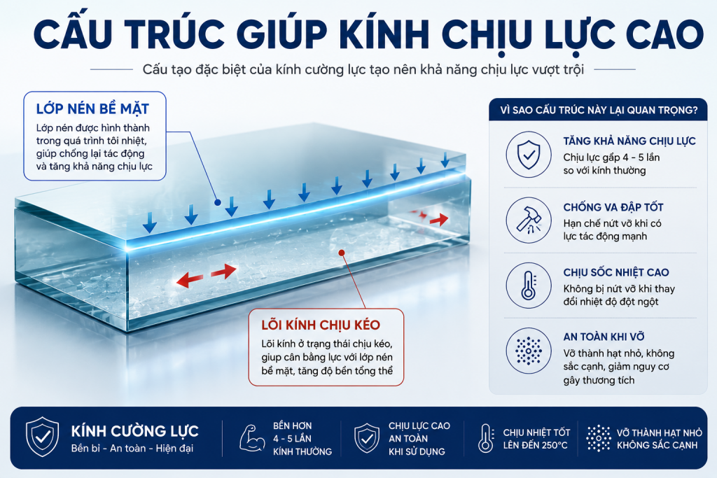 Cấu tạo bên trong của kính cường lực