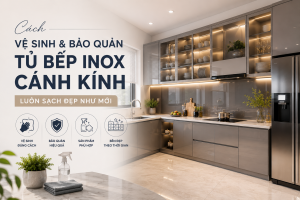Cách Vệ Sinh Và Bảo Quản Tủ Bếp Inox Cánh Kính Luôn Sạch Đẹp Như Mới