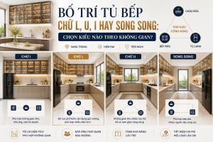 Bố Trí Tủ Bếp Chữ L, U, I Hay Song Song: Chọn Kiểu Nào Theo Không Gian?