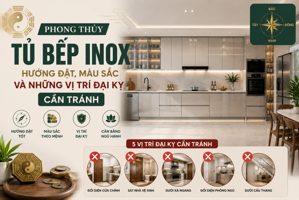 Phong Thủy Tủ Bếp Inox: Hướng Đặt, Màu Sắc Và Những Vị Trí Đại Kỵ Cần Tránh