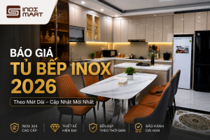 Báo giá tủ bếp inox cánh kính mới nhất năm 2026