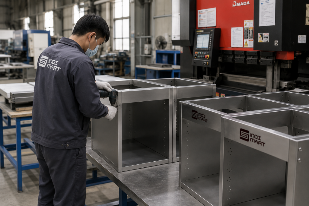 Gia công thùng tủ bếp inox module Inoxmart