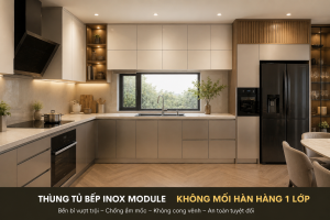 Thùng Tủ Bếp Inox Module Không Mối Hàn – Hàng 1 Lớp: Giải Pháp Bền Đẹp, Hiện Đại Cho Mọi Gian Bếp