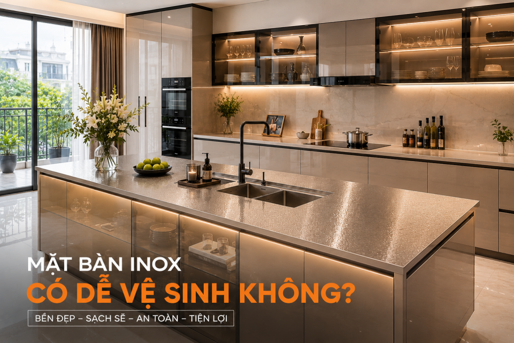 Mặt Bàn Inox Có Dễ Vệ Sinh Không? Giải Đáp Chi Tiết Từ A-Z Cho Gia Đình Hiện Đại