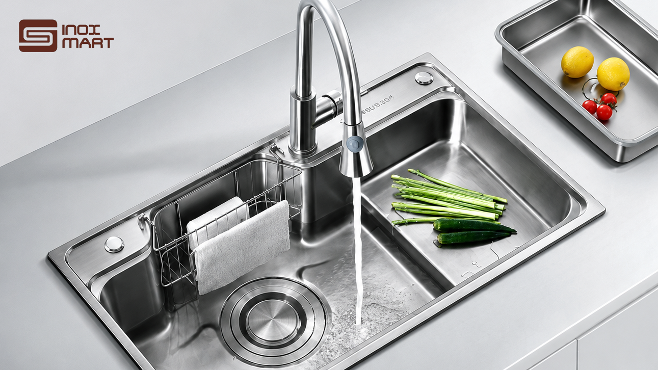 Chậu rửa dương bàn với phần gờ nổi trên mặt bàn