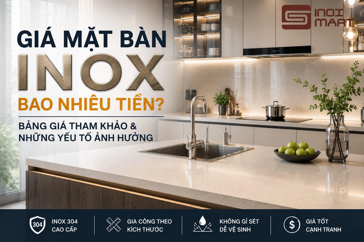 Giá Mặt Bàn Inox Bao Nhiêu? Bảng Giá Tham Khảo Và Những Yếu Tố Ảnh Hưởng